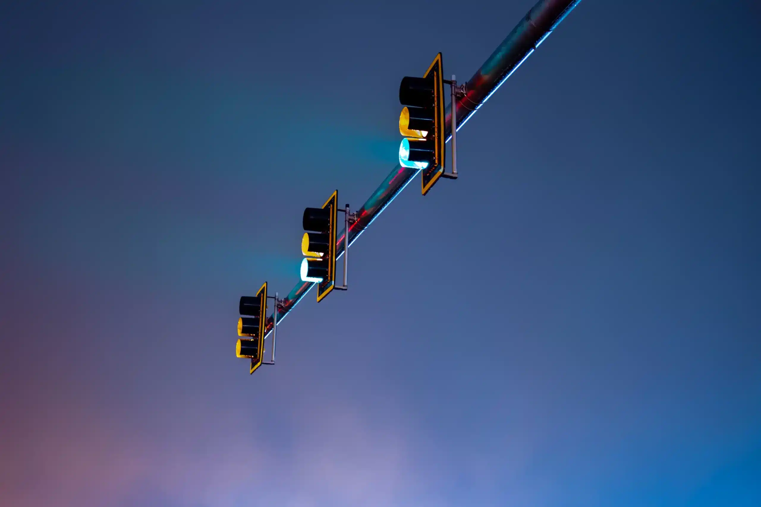 street lamps at night